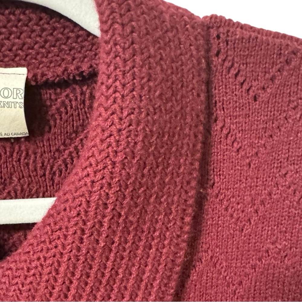 Tricots Excelsior Knits Vintage Knit Cardigan Sweater Womens Small Burgundy - Picture 7 of 8